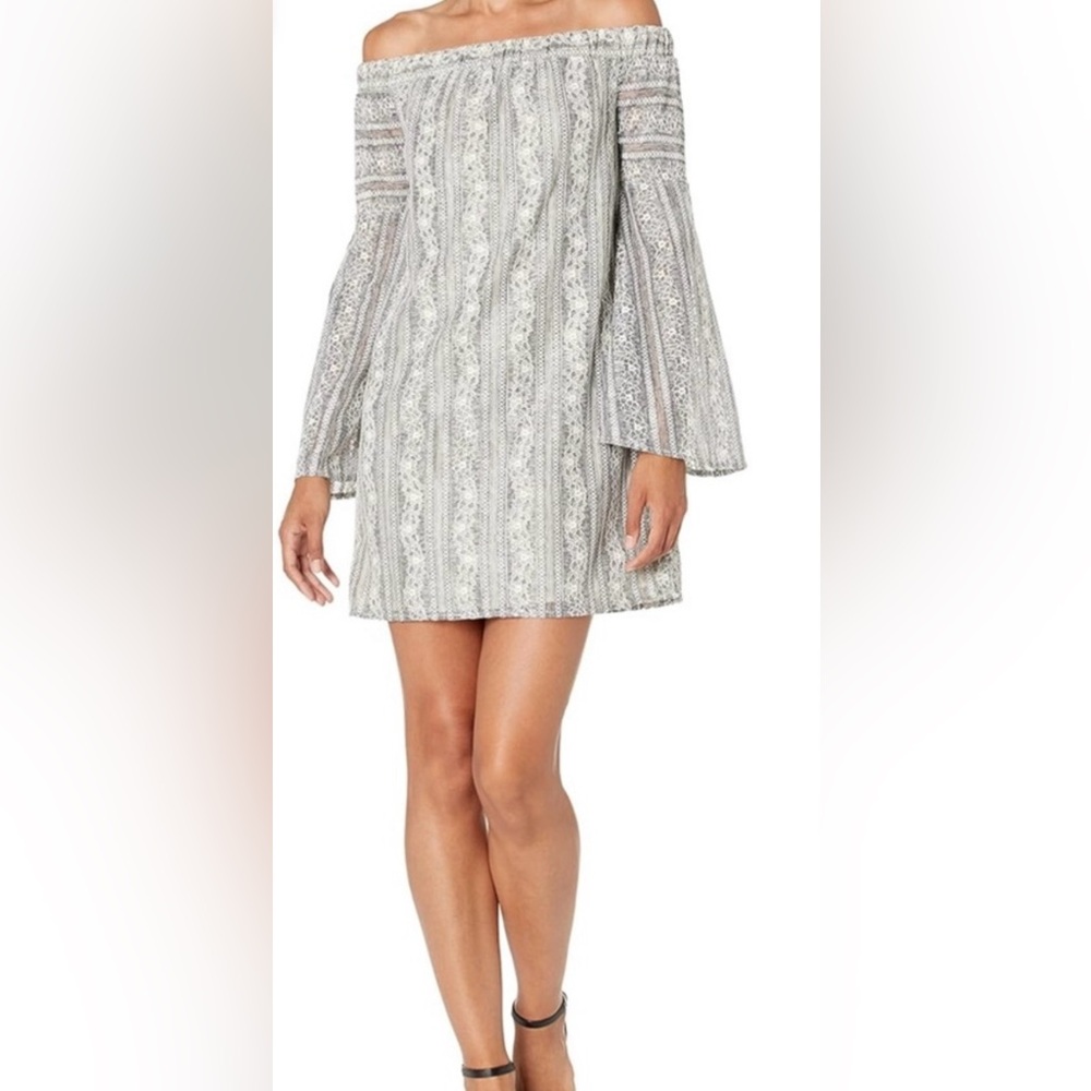 Elegant Off-Shoulder Gray Dress